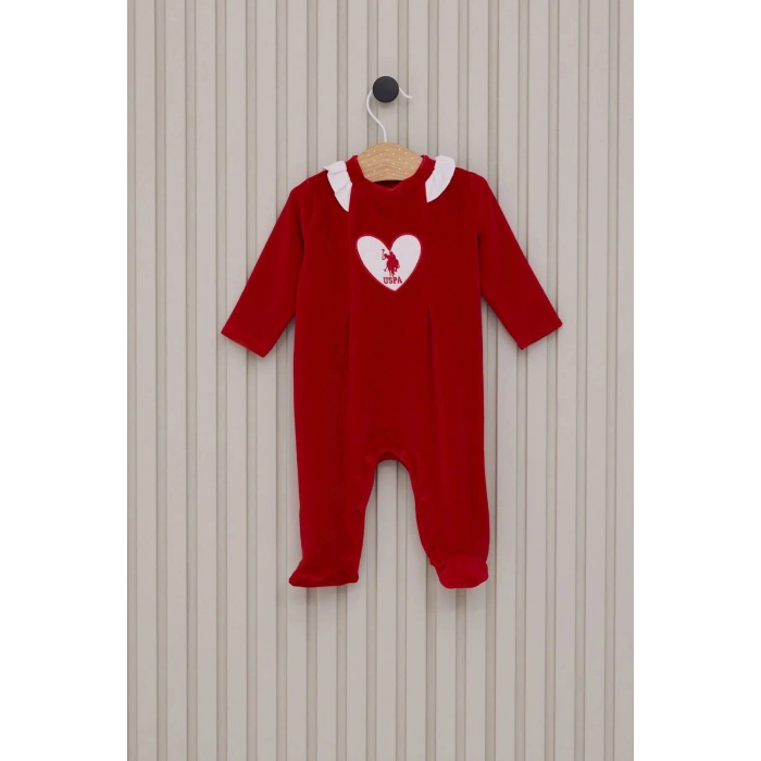 US POLO KIZ BEBEK PATİKLİ TULUM - KIRMIZI