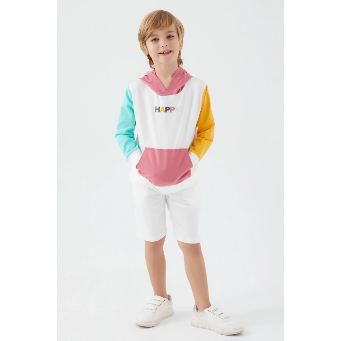 ERKEK ÇOCUK BERMUDA TAKIM - BEYAZ