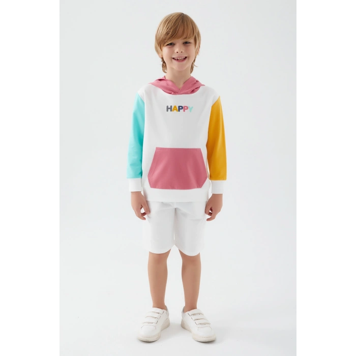 ERKEK ÇOCUK BERMUDA TAKIM - BEYAZ