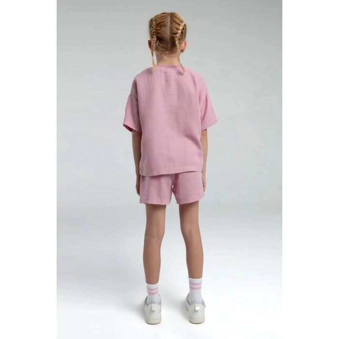 KIZ ÇOCUK ŞORT TAKIM - GÜL KURUSU