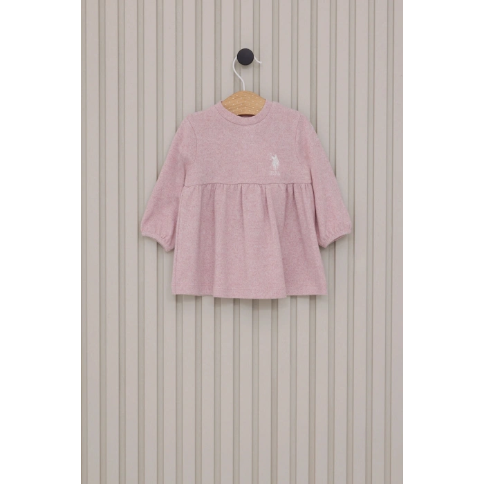 US POLO KIZ BEBEK ELBİSE - RETRO PEMBE