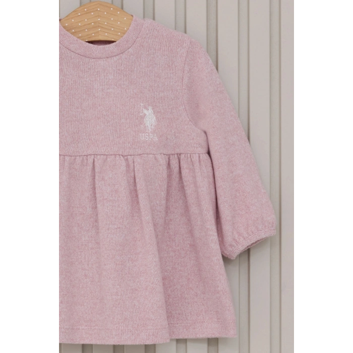 US POLO KIZ BEBEK ELBİSE - RETRO PEMBE