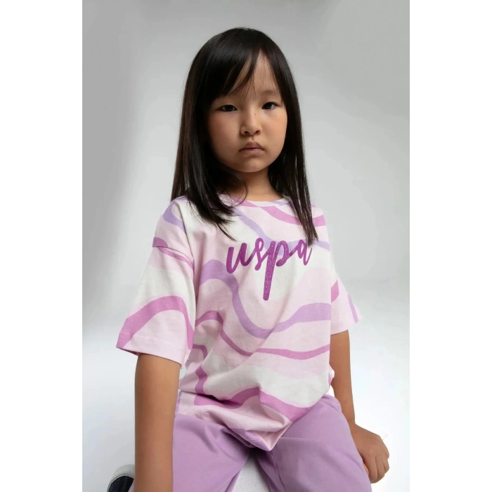 KIZ GARSON KAPRİ TAKIM - KREM/TOZ PEMBE