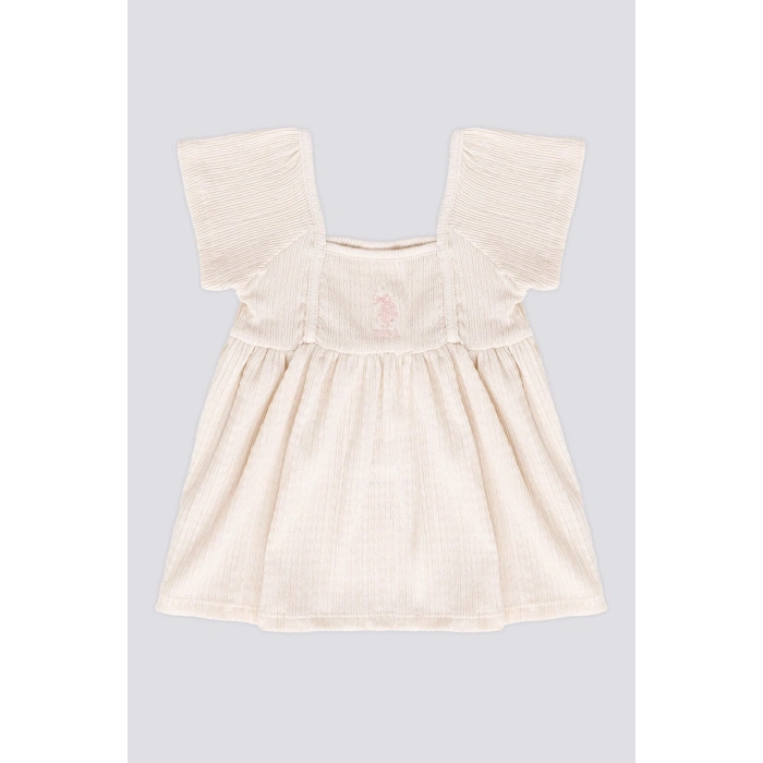 US POLO KIZ BEBEK 2 LI KISA KOL T-SHIRT TAKIM - BEJ