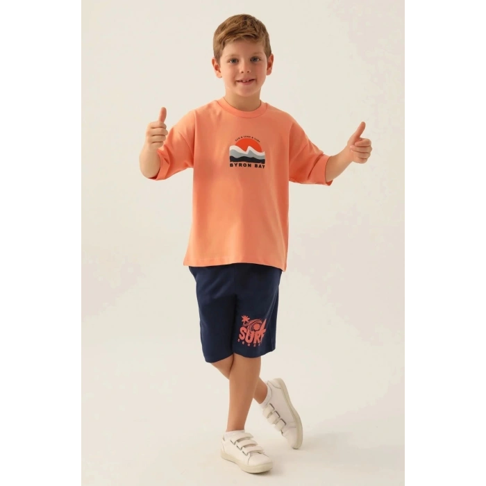 ERKEK ÇOCUK BERMUDA TAKIM - ŞEFTALİ