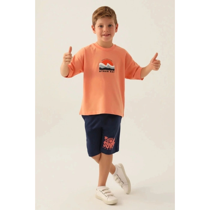 ERKEK ÇOCUK BERMUDA TAKIM - ŞEFTALİ