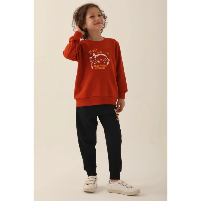 ERKEK ÇOCUK EŞOFMAN TAKIM - KİREMİT