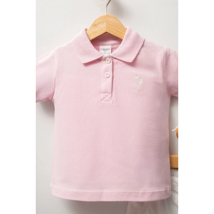 U.S.POLO KIZ BEBEK 2Lİ TSHIRT TAKIM - TOZ PEMBE