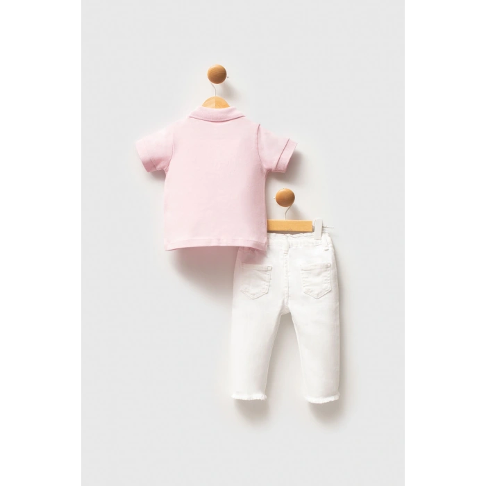 U.S.POLO KIZ BEBEK 2Lİ TSHIRT TAKIM - TOZ PEMBE