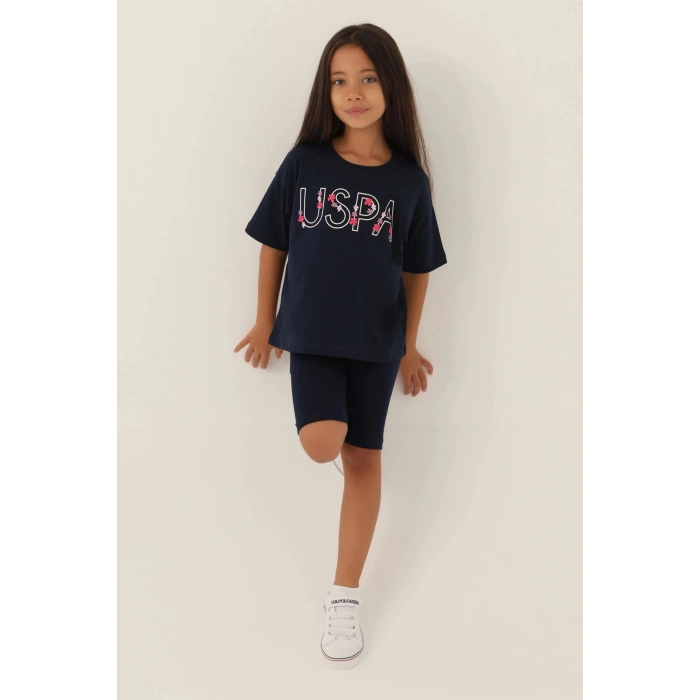 KIZ GARSON BERMUDA TAYT TAKIM - LACİVERT