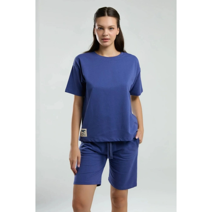 ANNE KIZ BERMUDA TAKIM - KOYU İNDİGO