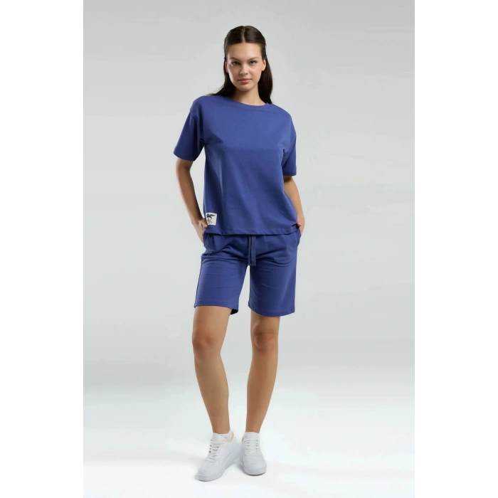 ANNE KIZ BERMUDA TAKIM - KOYU İNDİGO