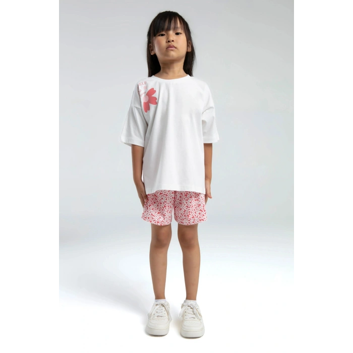 KIZ ÇOCUK ŞORT TAKIM - Beyaz