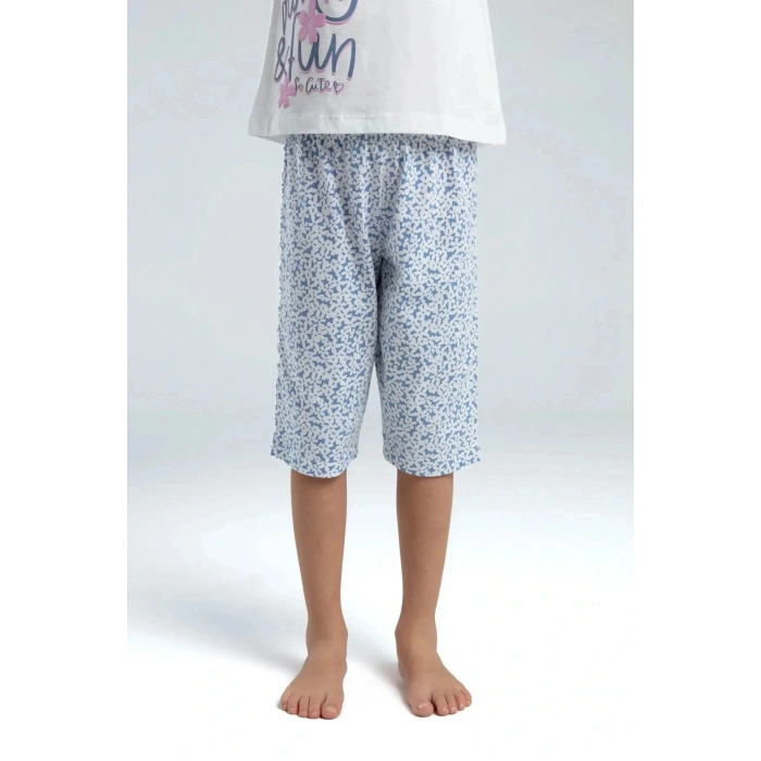 KIZ ÇOCUK KAPRİ TAKIM - Beyaz