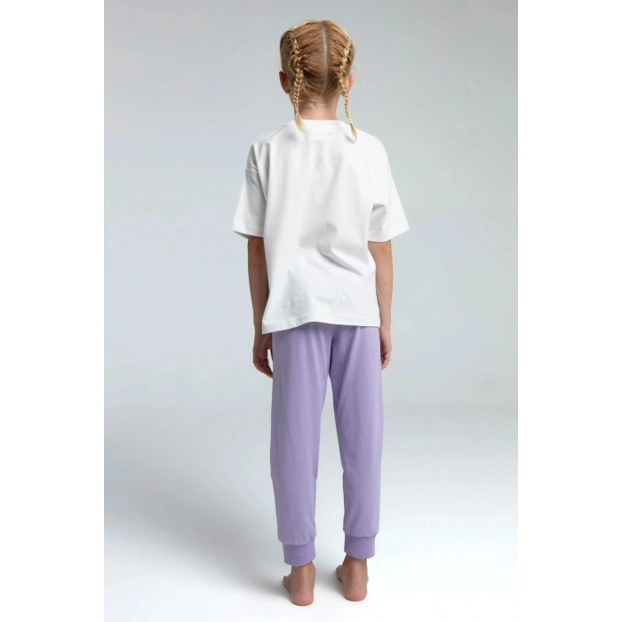 KIZ ÇOCUK İKİLİ TAKIM - BEYAZ/LİLA