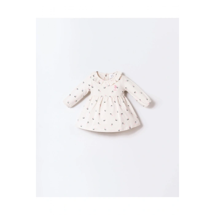 U.S.POLO ASSN. KIZ BEBEK ELBİSE - EKRU