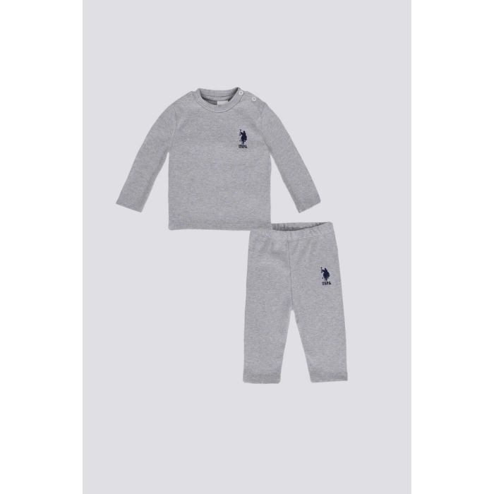 ERKEK BEBEK UZUN KOL 2Lİ TAKIM - GRİ MELANJ