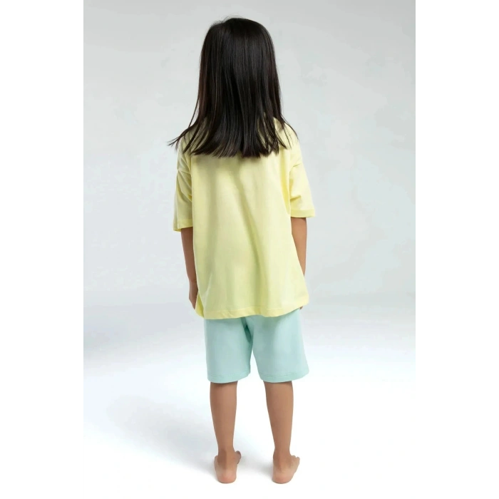 KIZ ÇOCUK BERMUDA TAKIM - AÇIK SARI