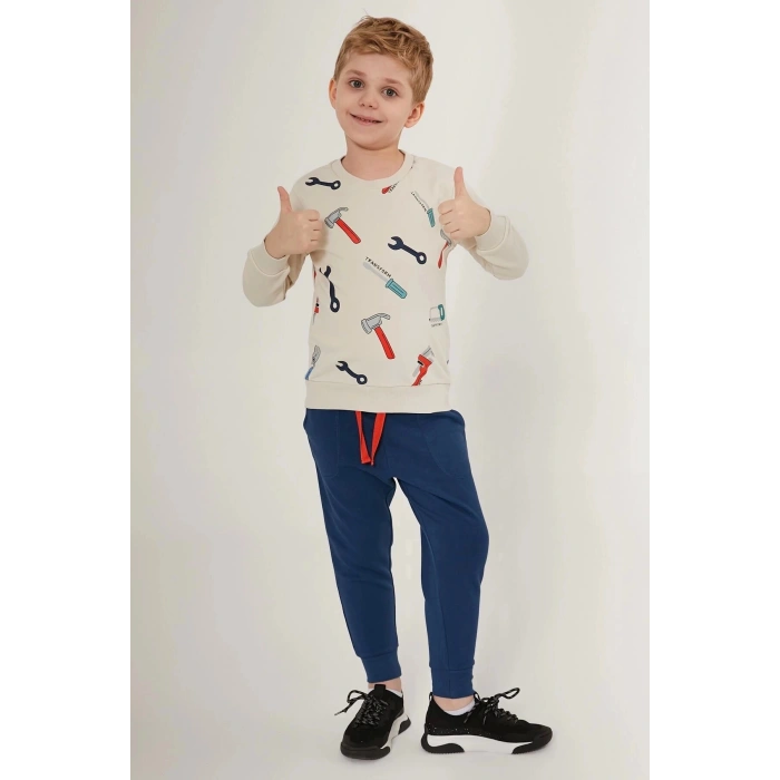 ERKEK ÇOCUK EŞOFMAN TAKIM - BEJ