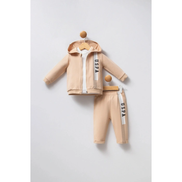 U.S POLO ASSN ERKEK BEBEK 3LÜ TAKIM - BEJ