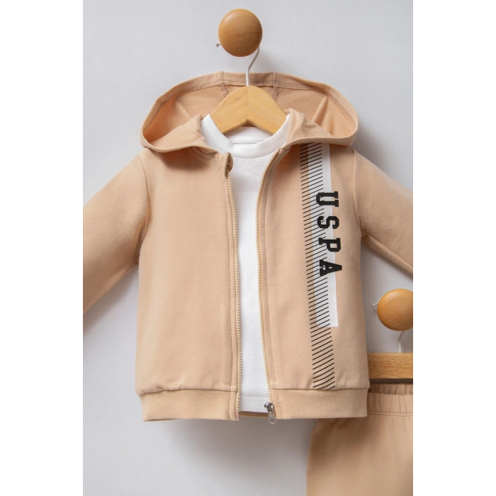 U.S POLO ASSN ERKEK BEBEK 3LÜ TAKIM - BEJ