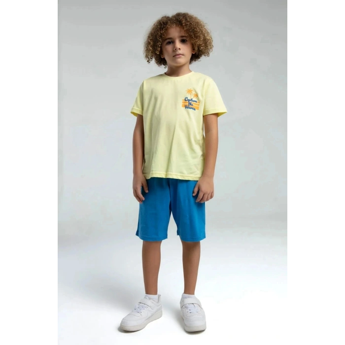 ERKEK ÇOCUK BERMUDA TAKIM - AÇIK SARI