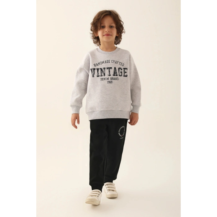 ERKEK ÇOCUK EŞOFMAN TAKIM - KAR MELANJ