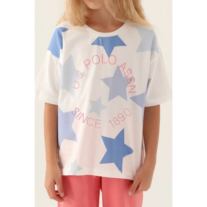 KIZ GARSON KAPRİ TAKIM - BEYAZ