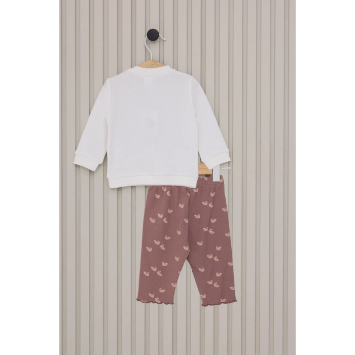 US POLO KIZ BEBEK UZUN KOL 2LI TAKIM - BEYAZ