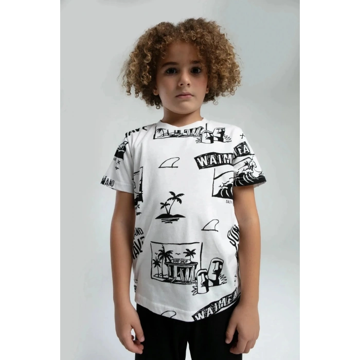 ERKEK ÇOCUK KAPRİ TAKIM - Beyaz