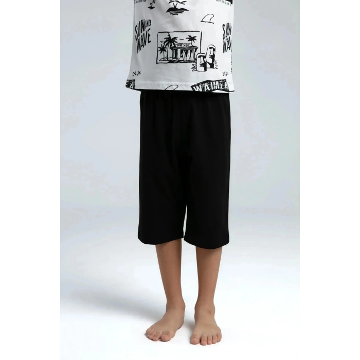 ERKEK ÇOCUK KAPRİ TAKIM - Beyaz