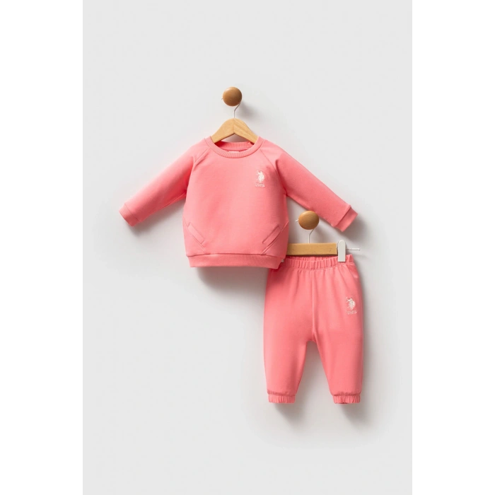 U.S.POLO ASSN KIZ BEBEK TAKIMI - NEON PEMBE