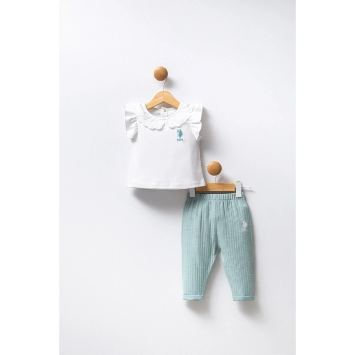 U.S.POLO ASSN. KIZ BEBEK 2Lİ TAKIM - Beyaz