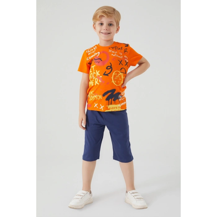 ERKEK ÇOCUK KAPRİ TAKIM - TURUNCU