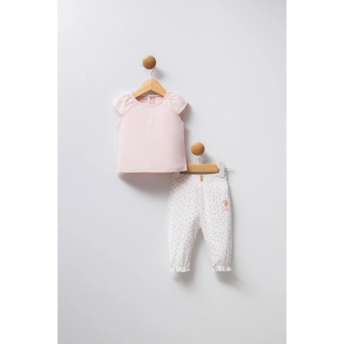 U.S.POLO ASSN. KIZ BEBEK 2Lİ TAKIM - PUDRA