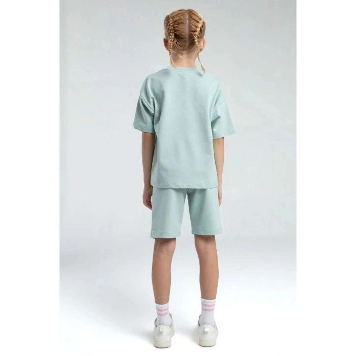 KIZ ÇOCUK BERMUDA TAKIM - SU YEŞİLİ