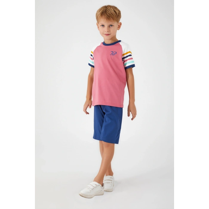 ERKEK ÇOCUK BERMUDA TAKIM - KIZIL PEMBE