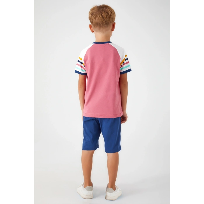 ERKEK ÇOCUK BERMUDA TAKIM - KIZIL PEMBE