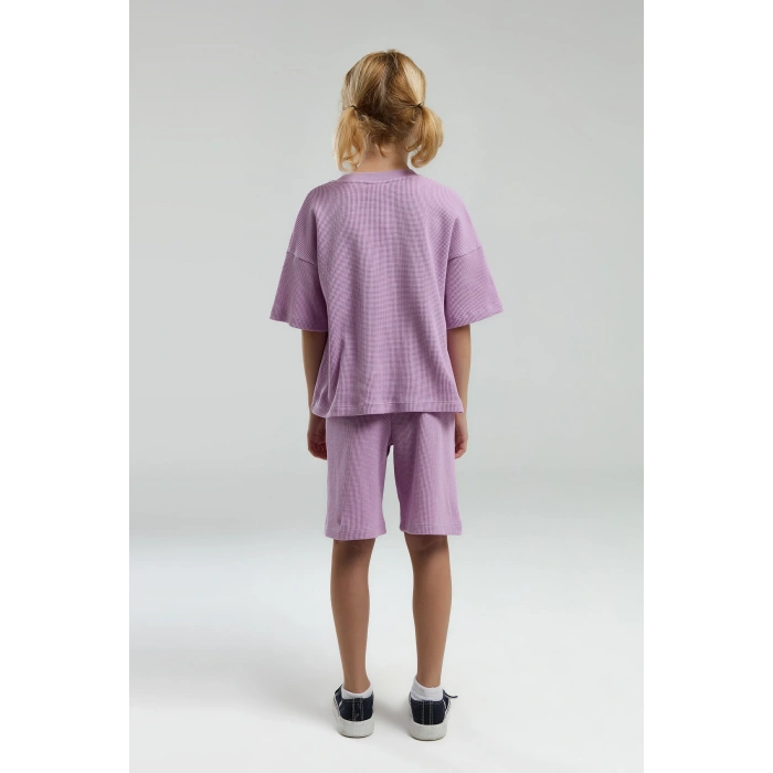 KIZ GARSON BERMUDA TAKIM - MAUVE