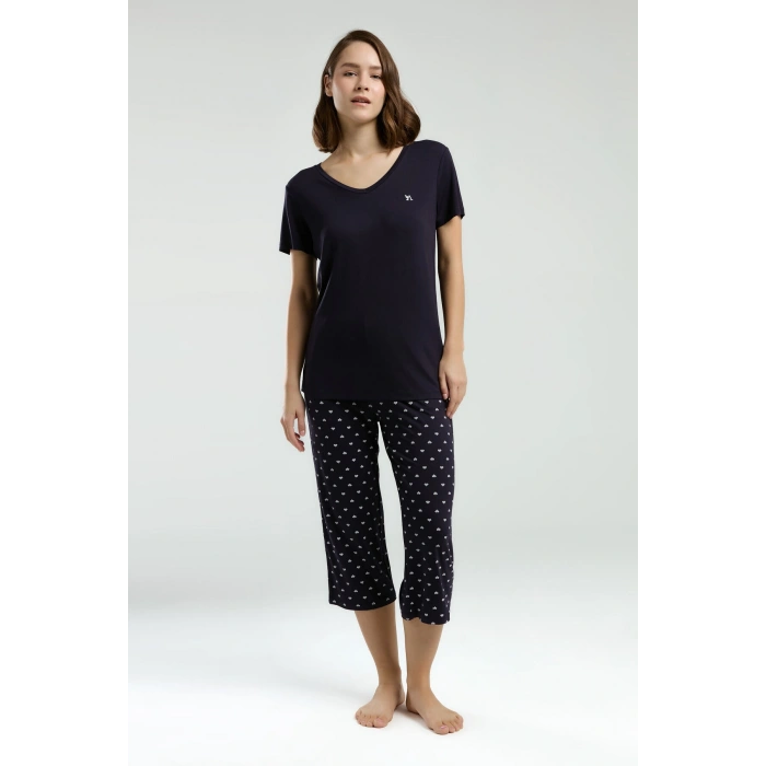 ARNETTA KADIN KAPRİ TAKIM - LACİVERT