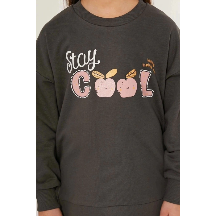 KIZ ÇOCUK EŞOFMAN TAKIM - ANTRASİT