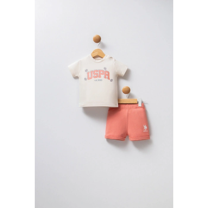 U.S.POLO ASSN. KIZ BEBEK 2Lİ TAKIM - EKRU