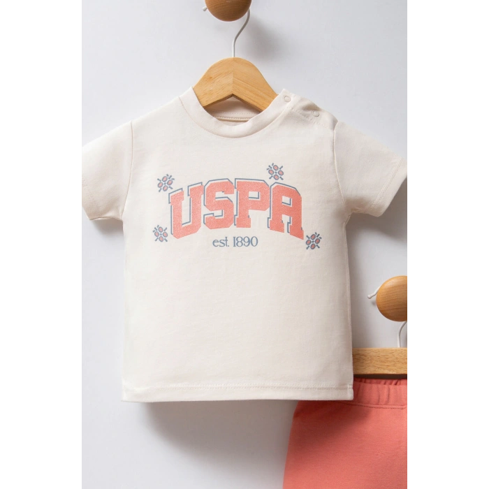 U.S.POLO ASSN. KIZ BEBEK 2Lİ TAKIM - EKRU