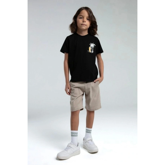 ERKEK ÇOCUK BERMUDA TAKIM - siyah