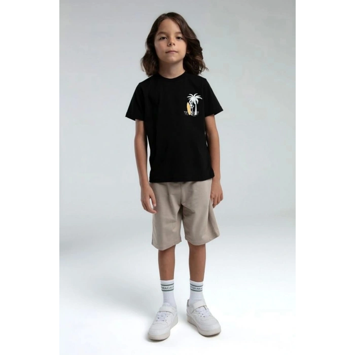 ERKEK ÇOCUK BERMUDA TAKIM - siyah
