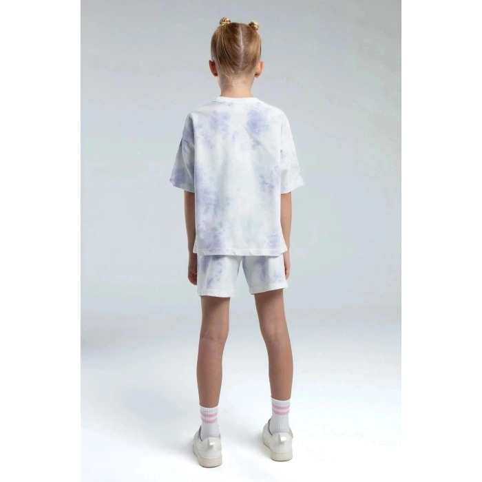 KIZ ÇOCUK ŞORT TAKIM - BEYAZ/LİLA