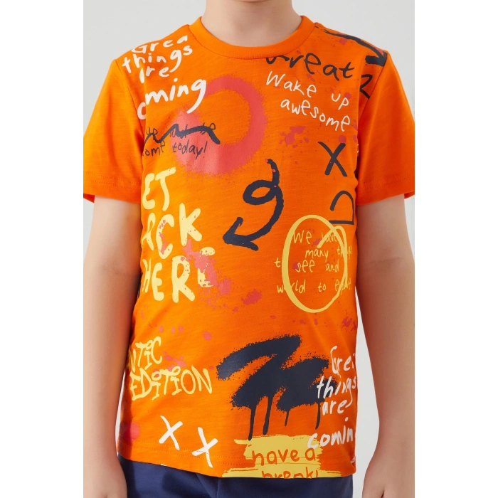 ERKEK ÇOCUK KAPRİ TAKIM - TURUNCU