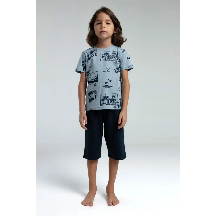 ERKEK ÇOCUK KAPRİ TAKIM - SOFT YEŞİL