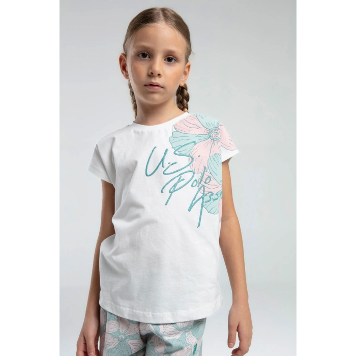 KIZ GARSON ŞORT TAKIM - BEYAZ