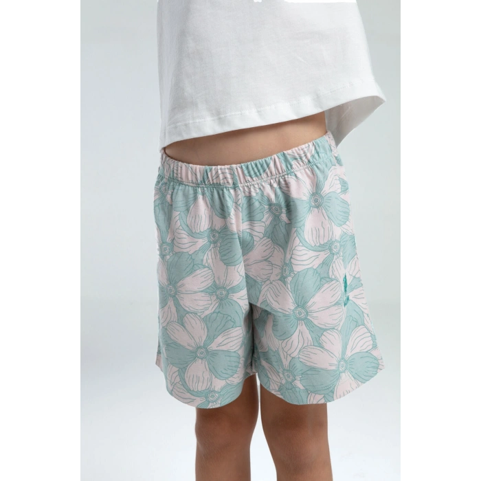 KIZ GARSON ŞORT TAKIM - BEYAZ